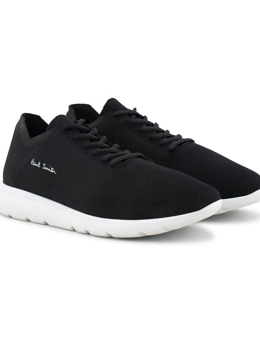 Paul Smith Black Knit Low-Top Sneakers with White Sole